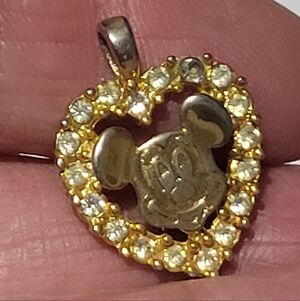 Gold Plated~ Disney~ Mickey Mouse~Heart Pendant